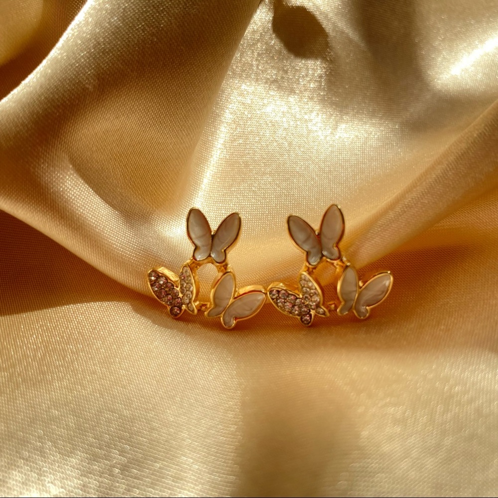 đź’™Rhinestone Butterfly Stud Earrings - Picture 1 of 5